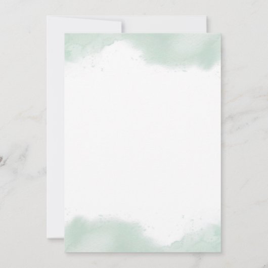 Teddy Bear Green Unisex invitation à la douche béb (Dos)