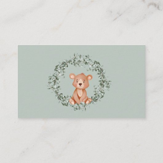 Teddy Bear Greenery Books voor Baby Informatiekaartje (Achterkant)