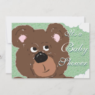 Teddy Bear (groen) Baby shower Kaart