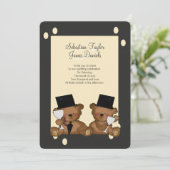 Teddy Bear Grooms Wedding Kaart (Staand voorkant)