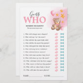 Teddy Bear Guessing Baby shower Game (Voorkant / Achterkant)
