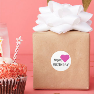 Teddy Bear Happy Birthday Ronde Sticker