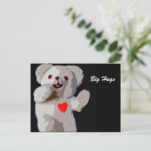 Teddy Bear Heart Briefkaart (Staand voorkant)