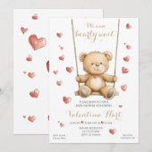 Teddy Bear Hearts Baby Shower Invitation (Devant / Derrière)