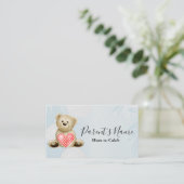 Teddy Bear & Hearts Carte de visite (Debout devant)
