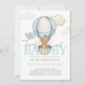 Teddy Bear heet Balloon Boy Barly Wachten Baby sho Kaart (Voorkant)