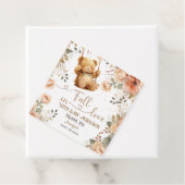 Teddy Bear Herfst Baby shower Herfst in Liefde Bedankjes Labels (In situ)