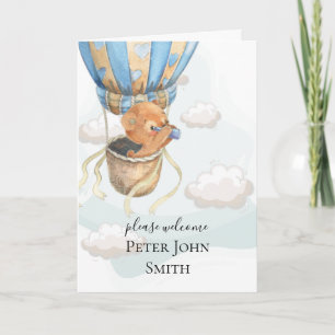 Teddy Bear Hete Luchtballon Kaart