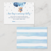Teddy Bear hoe groot is het Belly Baby shower van  Informatiekaartje (Voorkant / Achterkant)