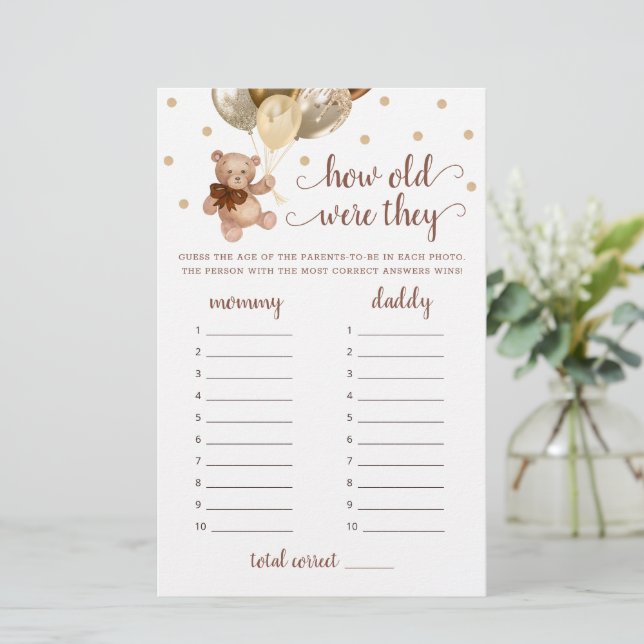 Teddy Bear hoe oud ze waren. (Staand voorkant)