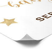 Teddy Bear Holding Ballonnen Goud Beige Welkom Poster (Hoek)