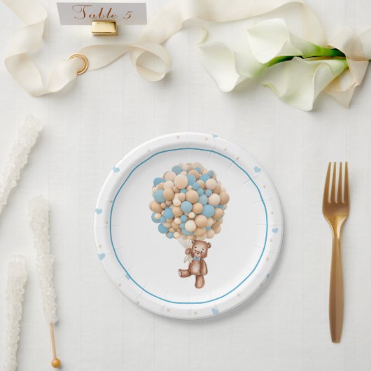 Teddy Bear Hot Air Baby shower Bord (Huwelijk)