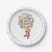 Teddy Bear Hot Air Baby shower Bord (Voorkant)