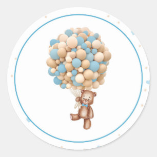 Teddy Bear Hot Air Ballon Baby shower Sticker