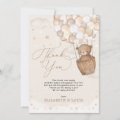 Teddy Bear Hot Air-ballon Bedankkaart (Voorkant)