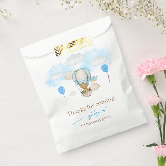 Teddy Bear Hot Air Ballonmeisje Bedankzakje (Gezegeld)