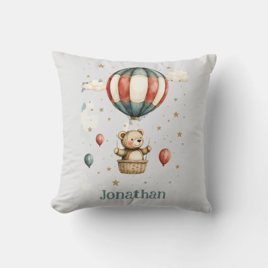 Teddy Bear Hot Air Balloon Cozy Kussen (Voorkant)
