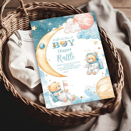 Teddy Bear Houston, we hebben een jongen Diapper R Informatiekaartje
