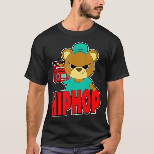 Teddy Bear Hustle Hip Hop Money Rap DJ T-shirt (Voorkant)