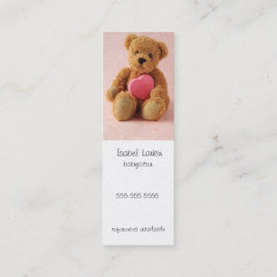 Teddy bear i luv u carte de visite signet