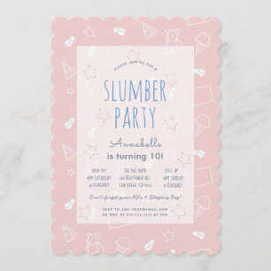 Teddy Bear Ice Cream Pink Slumber Party Verjaardag Kaart