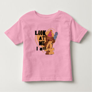 Teddy Bear Ik ben 4 Verjaardag Tshirts en Geschenk
