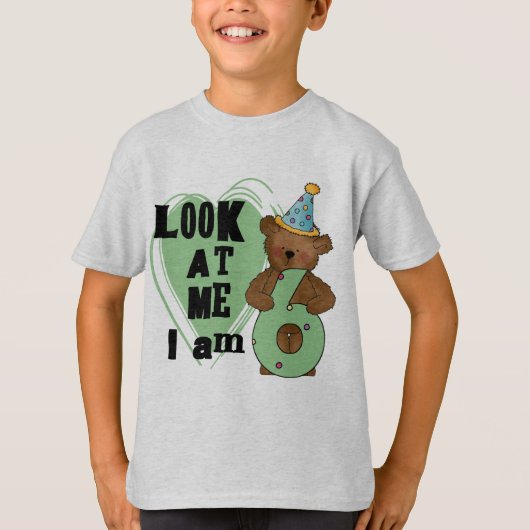 Teddy Bear Ik ben 6 Verjaardag T-shirts en Geschen (Voorkant)