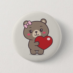 Teddy Bear Illustratie Ronde Button 5,7 Cm