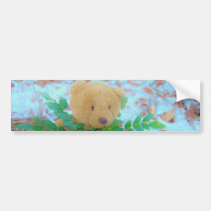 Teddy Bear in de Holly, blauwe hemel Bumpersticker