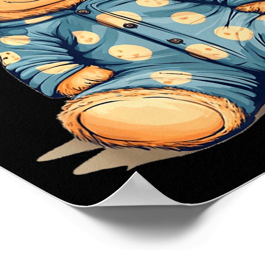 Teddy Bear In Pajama Costume For Bedtime Smiles  Poster (Hoek)