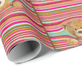 Teddy Bear in Stripes Cadeaupapier (Rol Hoek)