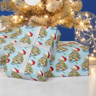 Teddy Bear in Tangled kerstlampjes Cadeaupapier