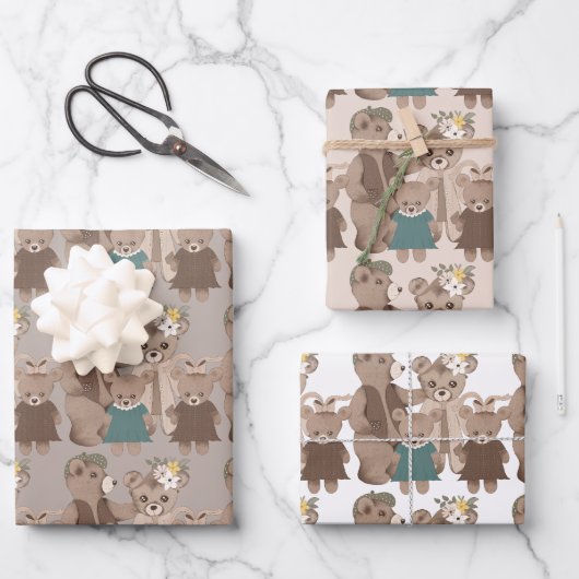 Teddy Bear Inpakpapier Vel (Voorkant)