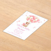 Teddy Bear invitation baby shower fille (Poser)