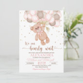 Teddy Bear Invitation Baby shower Kaart (Staand voorkant)