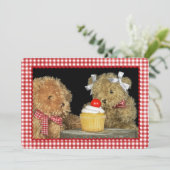 Teddy Bear Invitation d'anniversaire (Debout devant)