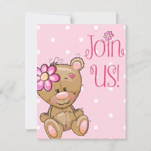 Teddy Bear Invitation de fête du 2e anniversaire (Dos)