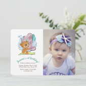 Teddy Bear Invitation photo d'un an (Debout devant)