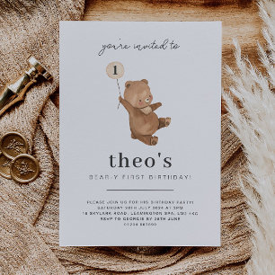 Teddy Bear Invitation pour le premier anniversaire