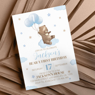 Teddy Bear Invitation pour le premier anniversaire