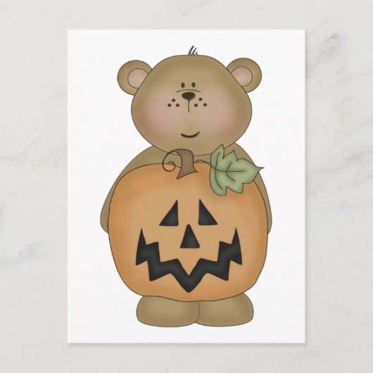 Teddy Bear Jack O'Lantern Briefkaart (Voorkant)