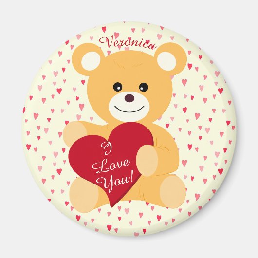 Teddy Bear "Je T'Aime !" Magnet (Devant)
