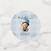 Teddy Bear Jean Baby shower Blue Confetti (Petit recto)