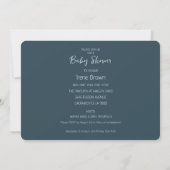 Teddy Bear Jean Baby shower Blue Invitation (Dos)