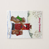 Teddy Bear-kerstkaart Legpuzzel (Horizontaal)