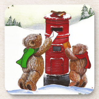 Teddy Bear-kerstkaart Onderzetter