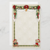 Teddy Bear Kerstmis Briefpapier (Voorkant / Achterkant)