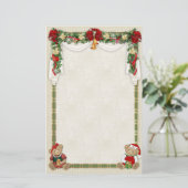 Teddy Bear Kerstmis Briefpapier (Staand voorkant)