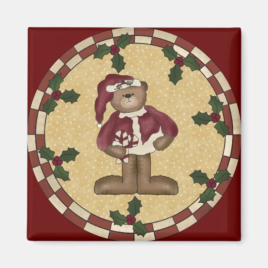 Teddy Bear Kerstmis Magneet (Voorkant)