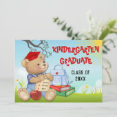 Teddy Bear Kindergarten Afstudeerfeest Kaart (Staand voorkant)